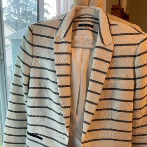 Tommy Hilfiger Nautical Stripe Blazer Size 10 Elbow Patches